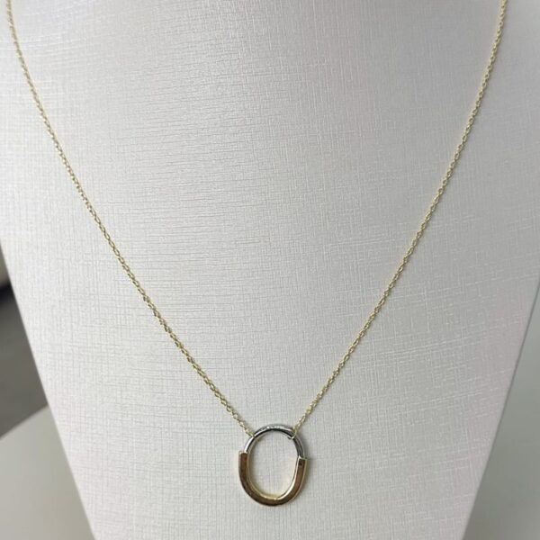 Colar Oval em ouro amarelo e ouro branco 18k