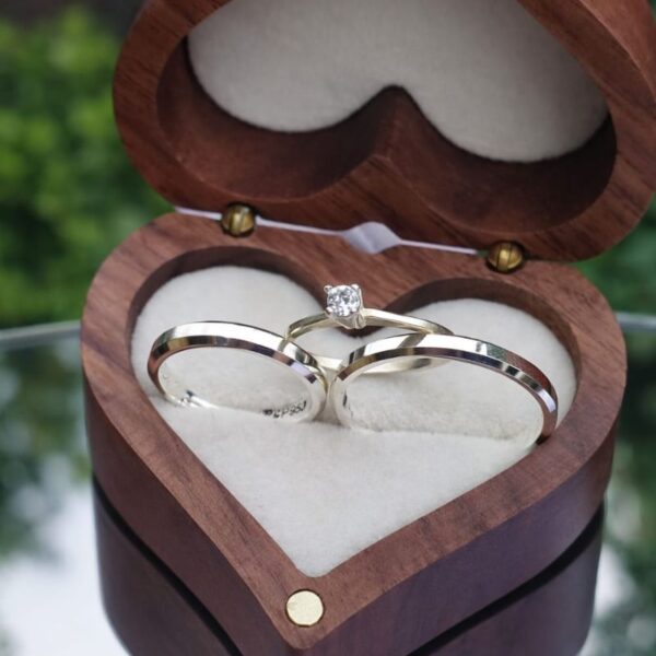 Trio de alianças em prata 925