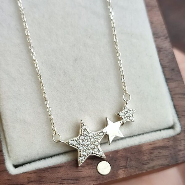 Colar em prata 925 três estrelas