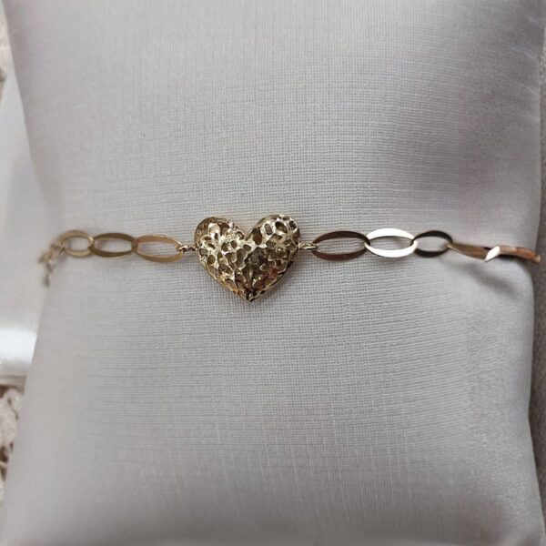 Pulseira Coração Vazado em Ouro 18k /750