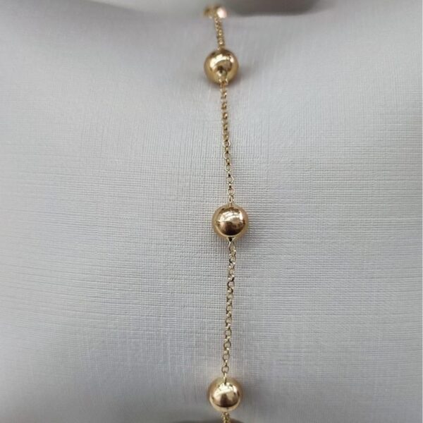 Pulseira com esferas ( bolinhas ) em Ouro 18k /750